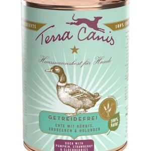 Sparpaket 6 x 400 g Terra Canis Getreidefrei Ente mit Kürbis, Erdbeeren & Holunder Hunde Nassfutter Neuheit